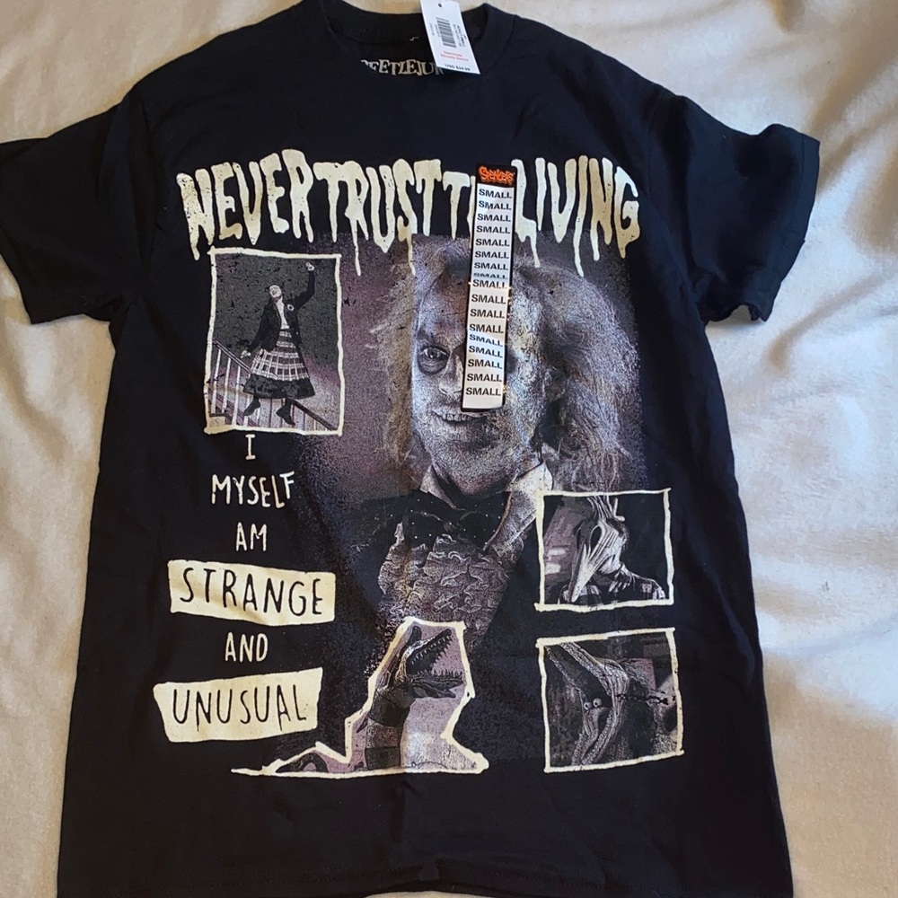 Black Graphic Beetlejuice  T-Shirt